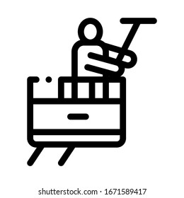 Vektorillustration des Fensters Washer Icon. Das Fenster "Umriss" wurde signiert. Illustration des isolierten Stumpfsymboles