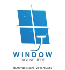 Diseño de Vector de icono de logotipo de limpieza de ventanas