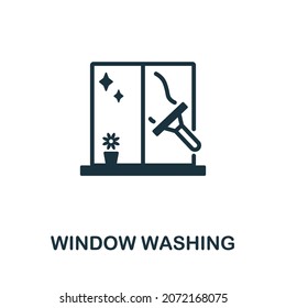 Window Washing icon. Monochrome sign from cleaning collection. Creative Window Washing icon illustration for web design, infographics and more