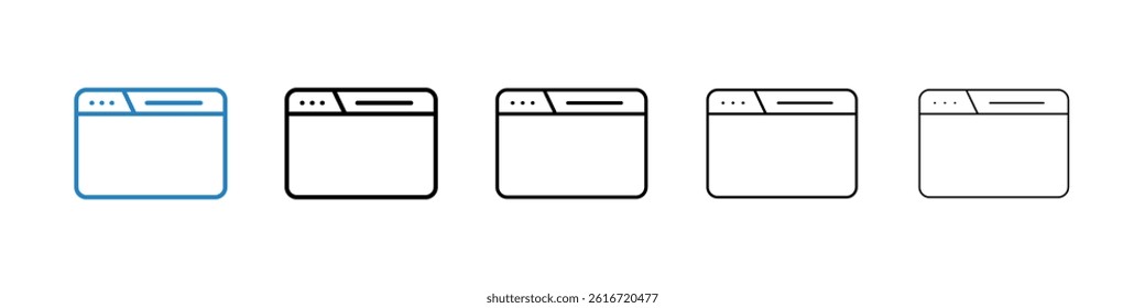 Window web vector icons set