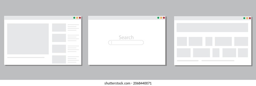 Window website, browser, video template vector