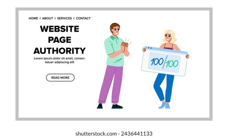 window website page authority vector. mockup outline, up email, phone home window website page authority web flat cartoon illustration