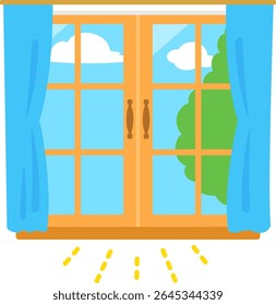 A window where sunlight pours in on a sunny day