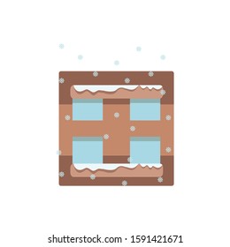 Window winter snow color icon. Elements of winter wonderland multi colored icons. Premium quality graphic design icon on white background