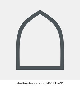 Window wood Arabic arch frame Interior elements quality vector illustration cut 
