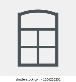 Window wood frame Interior element quality vector illustration cut