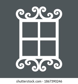 Window wood frame Interior elements quality vector illustration cut