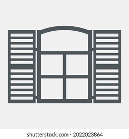 Window wood frame Interior elements quality vector illustration cut