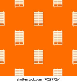 Window with wooden jalousie pattern repeat seamless in orange color for any design. Vector geometric illustration