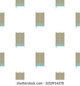 Window with wooden jalousie pattern seamless flat style for web vector illustration