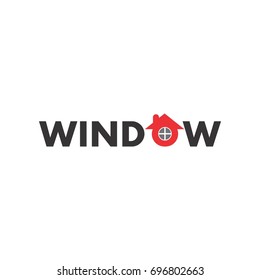window word with o letter window logo