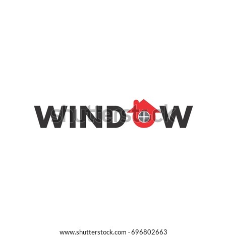 Window Word O Letter Window Logo Stock Vector Royalty Free