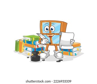 the window writer vector. cartoon character