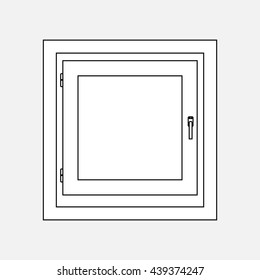 Window-black and white on a gray background