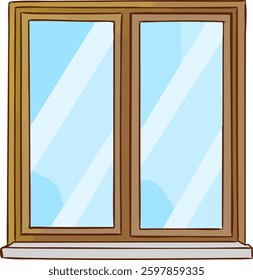 window.cartoon vector and illustration, hand drawn style, isolated on white background.