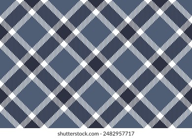 Windowpane background textile check, scarf texture vector fabric. Machinery tartan pattern seamless plaid in blue and dark colors palette.
