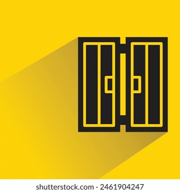 windowpane icon with shadow on yellow background