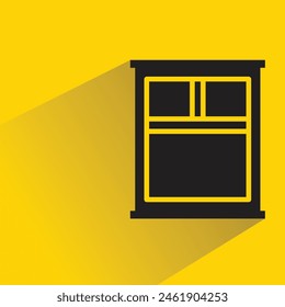 icono del panel de ventana con sombra sobre fondo amarillo