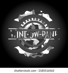 Window-pane on grey camouflaged pattern 