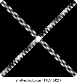 Windowpane pattern in black and white. Herringbone textured seamless dark tattersall background art for skirt, jacket, blanket, duvet cover, other modern fashion or home autumn winter fabric design.