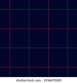 Windowpane plaid pattern Christmas in red, green, navy blue. Seamless textured background graphic for flannel shirt, skirt, blanket, jacket, other modern everyday winter fashion fabric design.