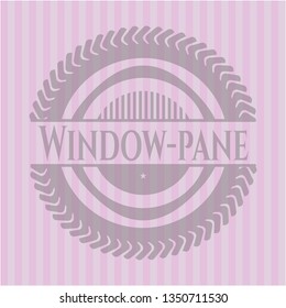 Window-pane realistic pink emblem
