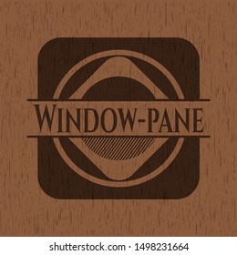 Window-pane retro style wooden emblem. Vector Illustration.
