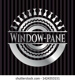 Window-pane silvery emblem or badge. Vector Illustration. Mosaic.