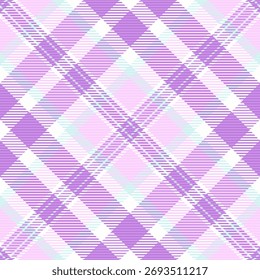 Windowpane texture background check, purple fabric pattern seamless. Suit plaid tartan textile vector in light and purple colors palette.