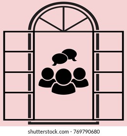 window.People talking, vector icon