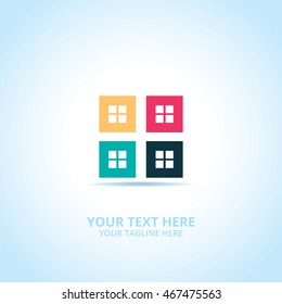 Windows abstract emblem, design concept, logo, logotype element for template.
