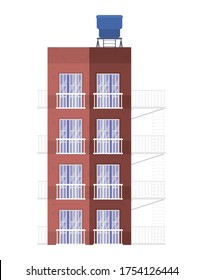 windows with balconies outside brown building design, architecture home and house theme Vector illustration