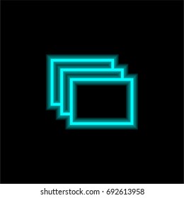 Windows blue glowing neon ui ux icon. Glowing sign logo vector