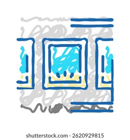 windows bottom lighting doodle icon sketch vector. windows bottom lighting sign. isolated symbol illustration