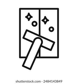 Windows cleaning icon black and white vector sign