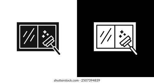 Windows cleaning icon Flat vector set outline