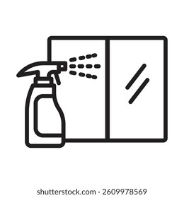 Windows cleaning icon Line Art Logo set