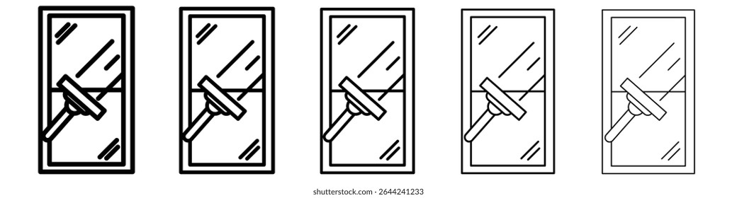 Conjunto de marcas de logotipo de contorno delgado de icono de limpieza de Windows