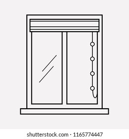 Windows covering icon line element. Vector illustration of windows covering icon line isolated on clean background for your web mobile app logo design.
