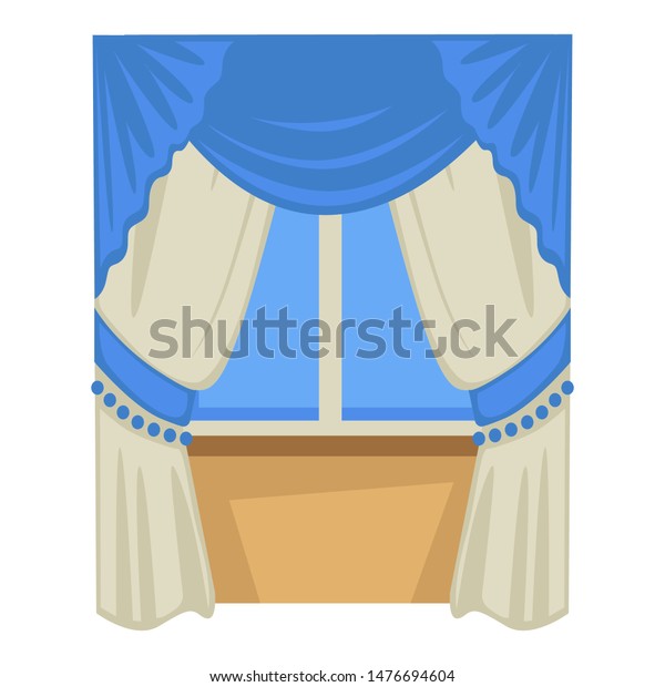 Windows Curtains Blinds Shutters Fabric Interior Stock Vector