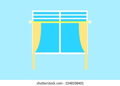 Windows with curtains vector illustration