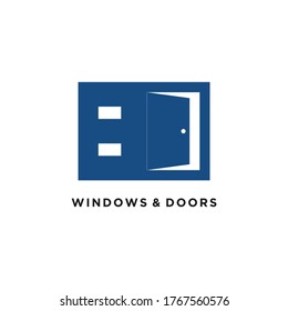 Windows and door logo in building industry.