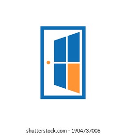 windows and door logo design vector creative idea