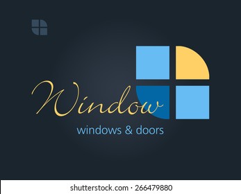 Windows Doors Business Sign Template Vector Stock Vector (Royalty Free ...