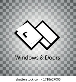 windows and doors logo, icon for web
