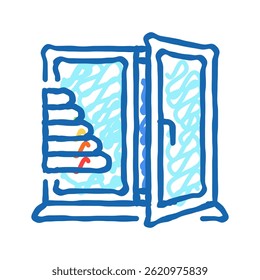 windows energy Efficient doodle icon sketch vetor. windows energy Efficient sign. ilustração de símbolo isolado