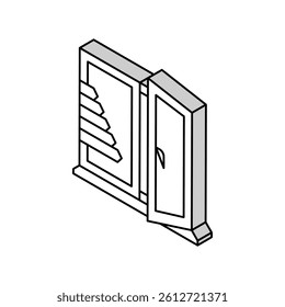 windows energy efficient isometric icon vector. windows energy efficient sign. isolated symbol illustration