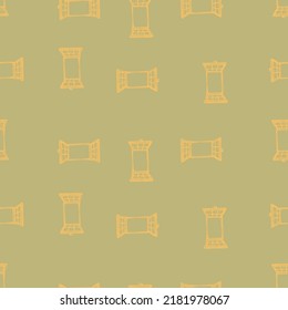 Windows engraved seamless pattern. Retro frame glass window hand drawn style. Sketch texture for fabric, wallpaper, textile, print, title, wrapping paper. Vector illustration.