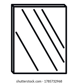 Icono de cristal de Windows. Icono de vector de vidrio de ventanas de contorno para diseño web aislado en fondo blanco