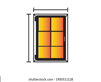 Windows Glass orange PVC profile vector